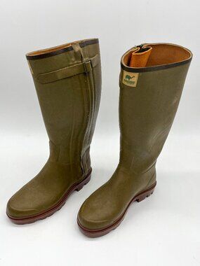 Le Chameau Chasseur Boots Mens US 9.5 EU 42 Calf 44cm Leather Lined Hunting